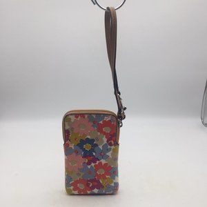 Authentic Vintage Coach Wristlet Wallet Flowers Retro Floral Multi-color